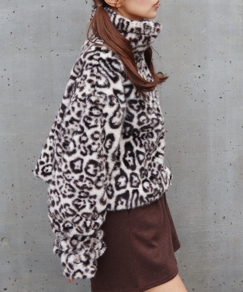 CECIL McBEE（セシルマクビー）の「MIXシャギーレオパード柄ジャケット（その他アウター・レディース・オフホワイト/ブラウン・MEDIUM/LARGE）」の11枚目の写真