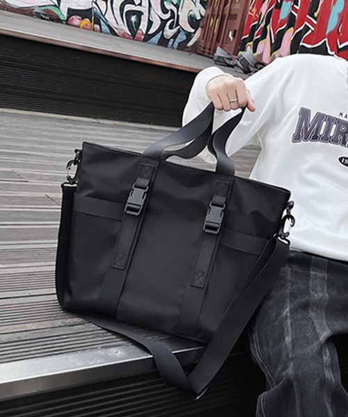 WESTBOY(ウエストボーイ)の「大容量 ユニセックス 軽量 ナイロン トートショルダーバッグ WO25W10BG11(トートバッグ・メンズ・ブラック/グレー・FREE)」の9枚目の写真