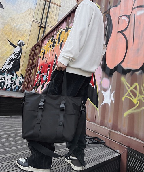WESTBOY(ウエストボーイ)の「大容量 ユニセックス 軽量 ナイロン トートショルダーバッグ WO25W10BG11(トートバッグ・メンズ・ブラック/グレー・FREE)」の12枚目の写真