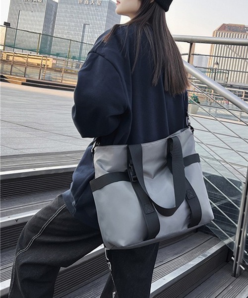 WESTBOY(ウエストボーイ)の「大容量 ユニセックス 軽量 ナイロン トートショルダーバッグ WO25W10BG11(トートバッグ・メンズ・ブラック/グレー・FREE)」の15枚目の写真
