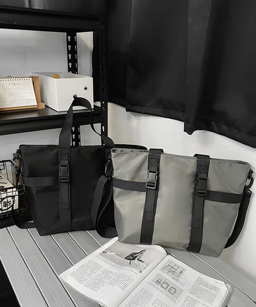 WESTBOY(ウエストボーイ)の「大容量 ユニセックス 軽量 ナイロン トートショルダーバッグ WO25W10BG11(トートバッグ・メンズ・ブラック/グレー・FREE)」の19枚目の写真