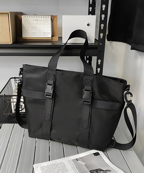 WESTBOY(ウエストボーイ)の「大容量 ユニセックス 軽量 ナイロン トートショルダーバッグ WO25W10BG11(トートバッグ・メンズ・ブラック/グレー・FREE)」の21枚目の写真