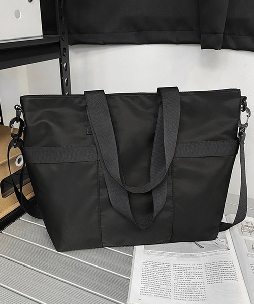 WESTBOY(ウエストボーイ)の「大容量 ユニセックス 軽量 ナイロン トートショルダーバッグ WO25W10BG11(トートバッグ・メンズ・ブラック/グレー・FREE)」の22枚目の写真
