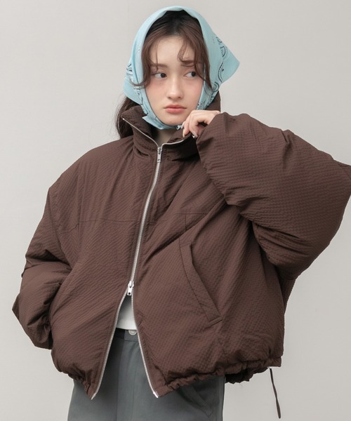 セール】パディングショートダウンジャケット / ブラック ブラウン