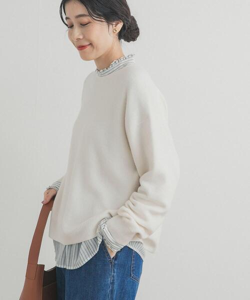 URBAN RESEARCH DOORS（アーバンリサーチドアーズ）の「ボートネックスムースプルオーバー（ニット/セーター・レディース・オフホワイト/パープル系その他/ブルー系その他/グレー・FREE）」の7枚目の写真