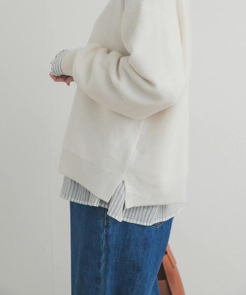 URBAN RESEARCH DOORS（アーバンリサーチドアーズ）の「ボートネックスムースプルオーバー（ニット/セーター・レディース・オフホワイト/パープル系その他/ブルー系その他/グレー・FREE）」の8枚目の写真