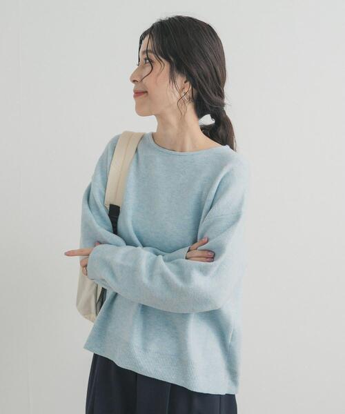 URBAN RESEARCH DOORS（アーバンリサーチドアーズ）の「ボートネックスムースプルオーバー（ニット/セーター・レディース・オフホワイト/パープル系その他/ブルー系その他/グレー・FREE）」の21枚目の写真