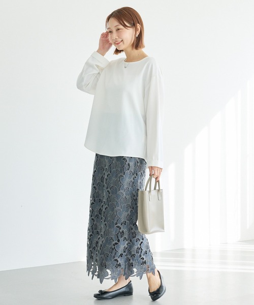 LAVEANGE(ラビアンジェ)の「刺繍レースナロースカート(スカート・レディース・チャコールグレー/アイボリー/ブラック・4L/3L/LL/L/M)」の11枚目の写真