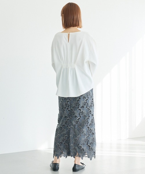 LAVEANGE(ラビアンジェ)の「刺繍レースナロースカート(スカート・レディース・チャコールグレー/アイボリー/ブラック・4L/3L/LL/L/M)」の13枚目の写真