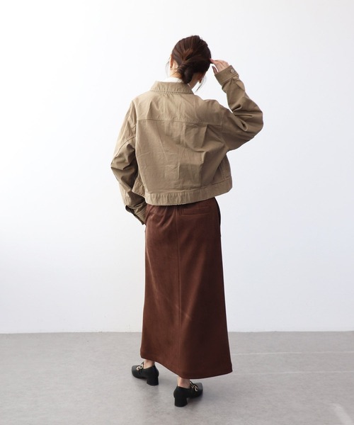 Jines(ジネス)の「ストレッチスエード フロントZIPスカート(スカート・レディース・グレー/ベージュ/モカ・38)」の18枚目の写真