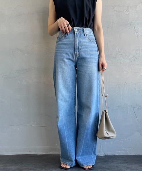 Levi's（リーバイス）の「[LEVI’S/リーバイス] RIBCAGE ワイドシルエット ハイライズストレートデニム（デニムパンツ・レディース・ライトインディゴブルー・25/24/27/26/23）」の8枚目の写真