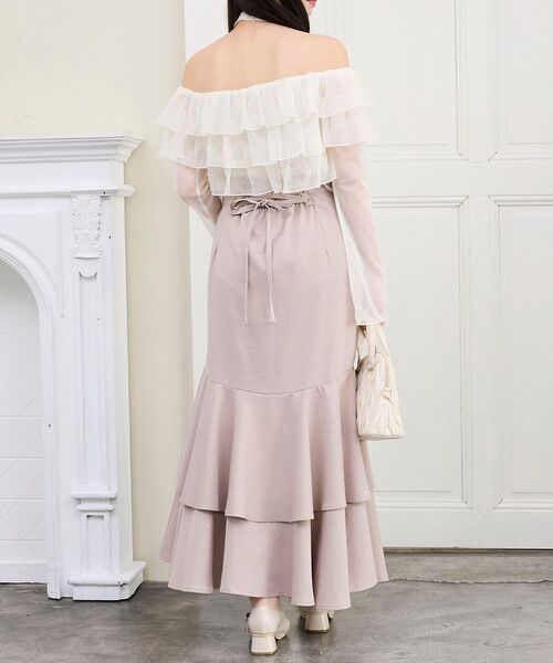 MAJESTIC LEGON（マジェスティックレゴン）の「キラキラレースアップマーメイドスカート（スカート・レディース・アイボリー/ピンクベージュ/ブラック/グレー・MEDIUM/SMALL）」の15枚目の写真