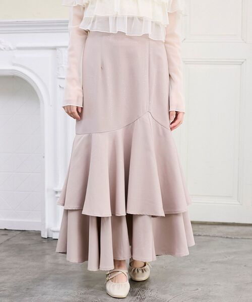 MAJESTIC LEGON（マジェスティックレゴン）の「キラキラレースアップマーメイドスカート（スカート・レディース・アイボリー/ピンクベージュ/ブラック/グレー・MEDIUM/SMALL）」の16枚目の写真