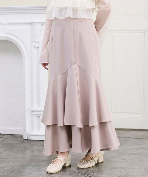 MAJESTIC LEGON（マジェスティックレゴン）の「キラキラレースアップマーメイドスカート（スカート・レディース・アイボリー/ピンクベージュ/ブラック/グレー・MEDIUM/SMALL）」の17枚目の写真