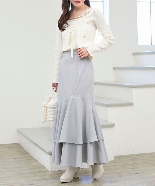 MAJESTIC LEGON（マジェスティックレゴン）の「キラキラレースアップマーメイドスカート（スカート・レディース・アイボリー/ピンクベージュ/ブラック/グレー・MEDIUM/SMALL）」の21枚目の写真