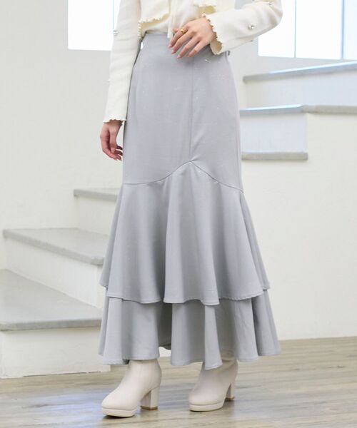 MAJESTIC LEGON（マジェスティックレゴン）の「キラキラレースアップマーメイドスカート（スカート・レディース・アイボリー/ピンクベージュ/ブラック/グレー・MEDIUM/SMALL）」の14枚目の写真