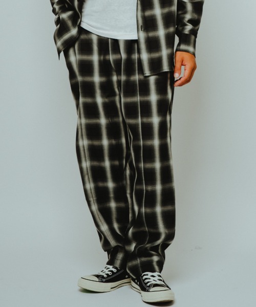 BIG MIKE(ビッグマイク)の「BIG MIKE ビッグマイク / セットアップ対応 レーヨン混 オンブレチェック ワイドイージーパンツ / 102617601 102617602(その他パンツ・メンズ・ホワイト×グリーン/ブラック×ホワイト・MEDIUM/X-LARGE/LARGE)」の18枚目の写真