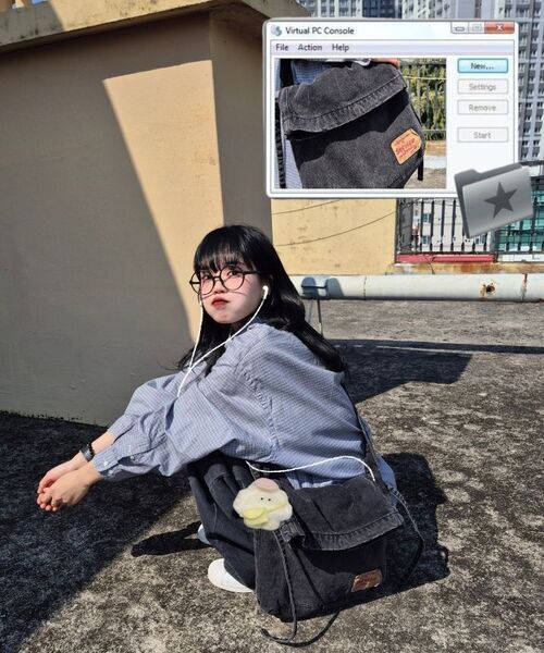 eastserviceshop(イーストサービスショップ)の「Denim Dyed Cross Bag - Black(メッセンジャーバッグ・レディース・その他・FREE)」の15枚目の写真