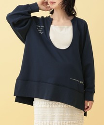 LEPSIM | 【産前・産後対応】マタニティ／Uネックロゴ刺繍スウェット　634435(マタニティウェア/グッズ)