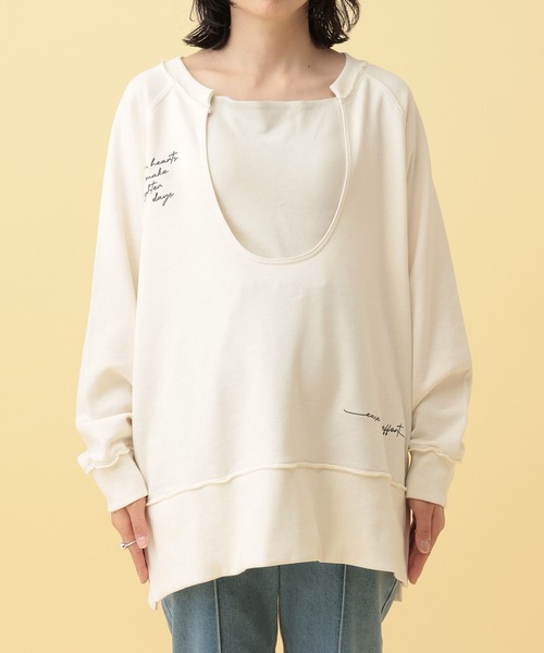 LEPSIM（レプシィム）の「【産前・産後対応】マタニティ／Uネックロゴ刺繍スウェット　634435（マタニティウェア/グッズ・レディース・ネイビー/アイボリー・FREE）」の19枚目の写真