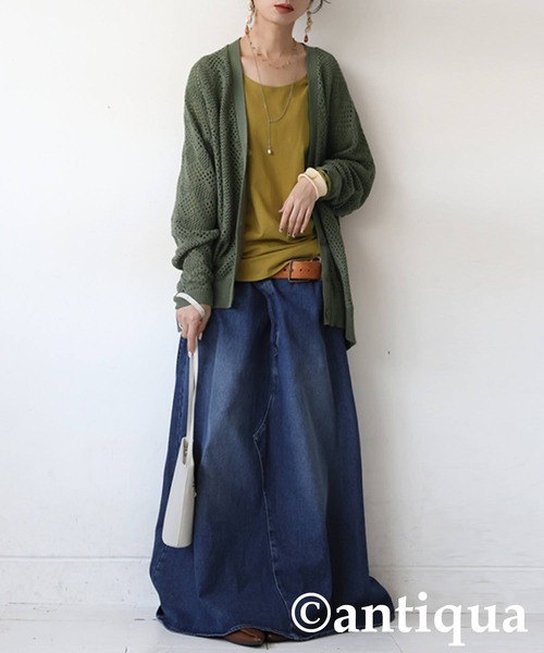 antiqua(アンティカ)の「透かし編み ニットカーディガン(ニット/セーター・レディース・カーキ/ブラック/ベージュ系その他・ONESIZE)」の19枚目の写真