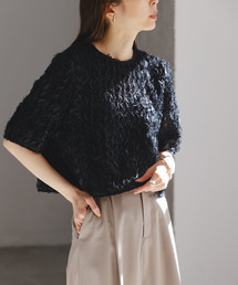 Noble（ノーブル）の「フェザーフリルハーフスリーブブラウス（シャツ/ブラウス）」