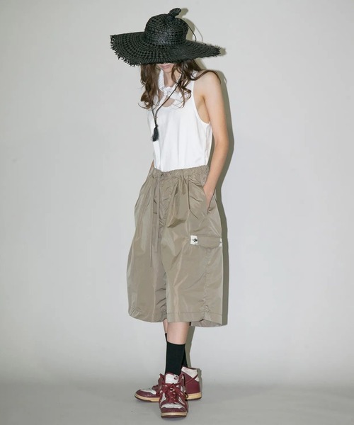 【my beautiful landlet】 NYLON TAFFETA WATER PROOF WIDE HALF PANTS