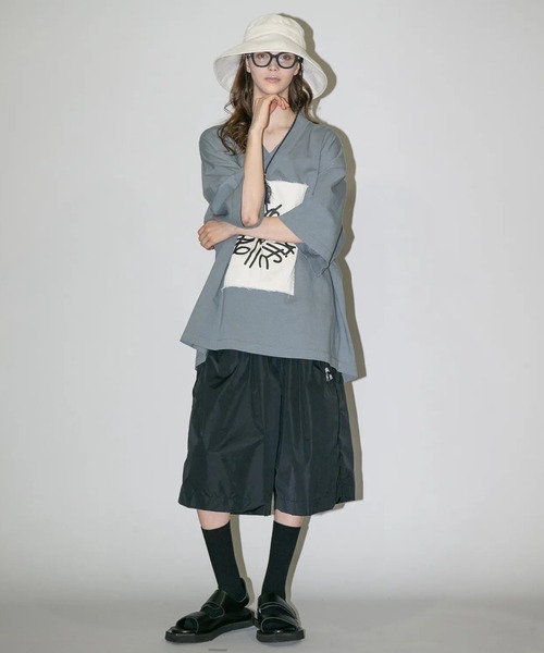 my beautiful landlet(マイビューティフルランドレット)の「【my beautiful landlet】 NYLON TAFFETA WATER PROOF WIDE HALF PANTS(その他パンツ・メンズ・ベージュ/ネイビー/ブラック・1/0)」の6枚目の写真