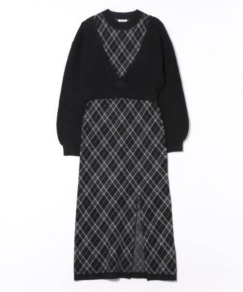 apres jour(アプレジュール)の「レイヤードニットロングワンピース(ワンピース・レディース・ブラック/ブラック系その他/スモークピンク・MEDIUM/SMALL/X-LARGE)」の21枚目の写真