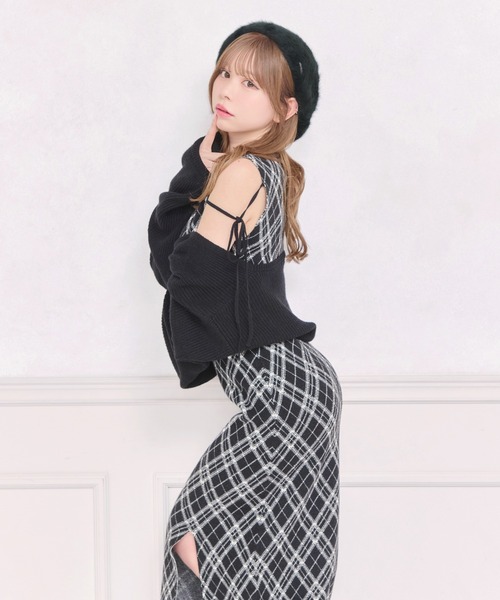 apres jour(アプレジュール)の「レイヤードニットロングワンピース(ワンピース・レディース・ブラック/ブラック系その他/スモークピンク・MEDIUM/SMALL/X-LARGE)」の6枚目の写真