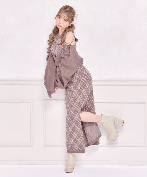 apres jour(アプレジュール)の「レイヤードニットロングワンピース(ワンピース・レディース・ブラック/ブラック系その他/スモークピンク・MEDIUM/SMALL/X-LARGE)」の18枚目の写真