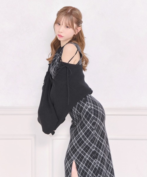 apres jour(アプレジュール)の「レイヤードニットロングワンピース(ワンピース・レディース・ブラック/ブラック系その他/スモークピンク・MEDIUM/SMALL/X-LARGE)」の11枚目の写真
