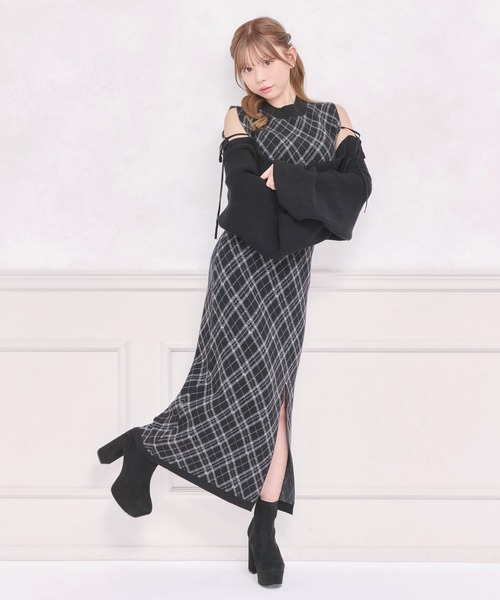 apres jour(アプレジュール)の「レイヤードニットロングワンピース(ワンピース・レディース・ブラック/ブラック系その他/スモークピンク・MEDIUM/SMALL/X-LARGE)」の13枚目の写真