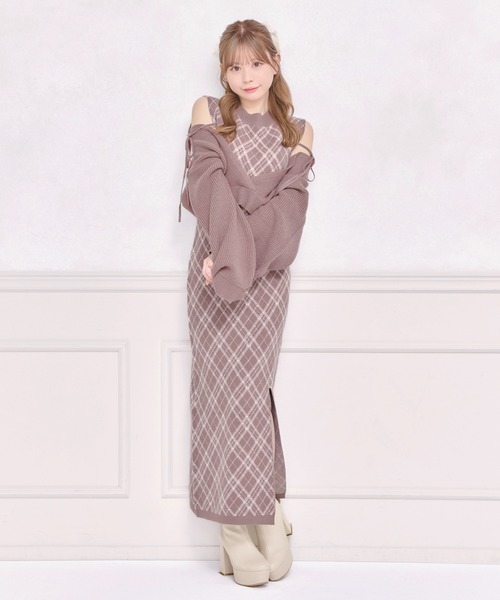apres jour(アプレジュール)の「レイヤードニットロングワンピース(ワンピース・レディース・ブラック/ブラック系その他/スモークピンク・MEDIUM/SMALL/X-LARGE)」の16枚目の写真