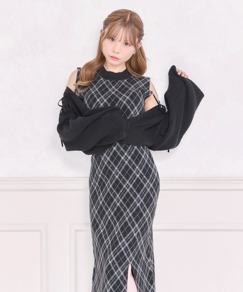 apres jour(アプレジュール)の「レイヤードニットロングワンピース(ワンピース・レディース・ブラック/ブラック系その他/スモークピンク・MEDIUM/SMALL/X-LARGE)」の10枚目の写真