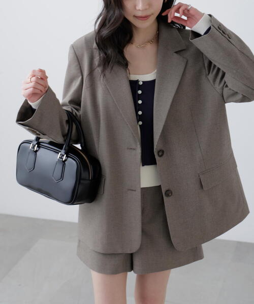 FREE'S MART(フリーズマート)の「◆〈セットアップ対応〉オーバーサイズシングルジャケット(テーラードジャケット・レディース・ネイビー/ベージュ系その他/ブラウン系その他・MEDIUM/SMALL)」の3枚目の写真