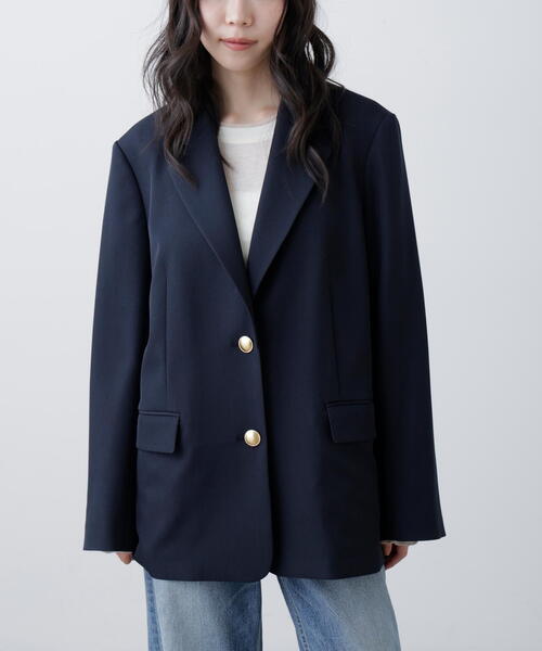 FREE'S MART(フリーズマート)の「◆〈セットアップ対応〉オーバーサイズシングルジャケット(テーラードジャケット・レディース・ネイビー/ベージュ系その他/ブラウン系その他・MEDIUM/SMALL)」の13枚目の写真