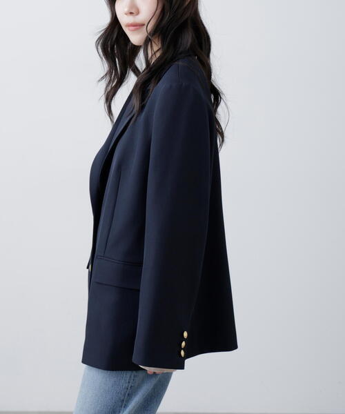 FREE'S MART(フリーズマート)の「◆〈セットアップ対応〉オーバーサイズシングルジャケット(テーラードジャケット・レディース・ネイビー/ベージュ系その他/ブラウン系その他・MEDIUM/SMALL)」の14枚目の写真