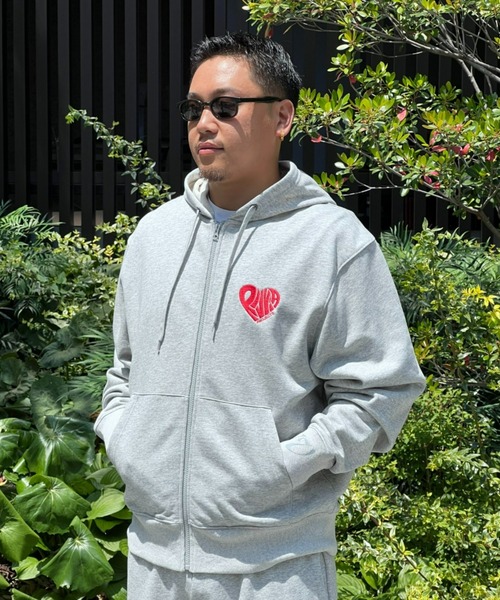 Rivvia PROJECTS（リヴィアプロジェクツ）の「【Rivvia PROJECTS】RV HEART ZIP HOODIE（パーカー・メンズ・グレー系1/ブラック×ホワイト/グレー系2・LARGE/MEDIUM/X-LARGE）」の2枚目の写真