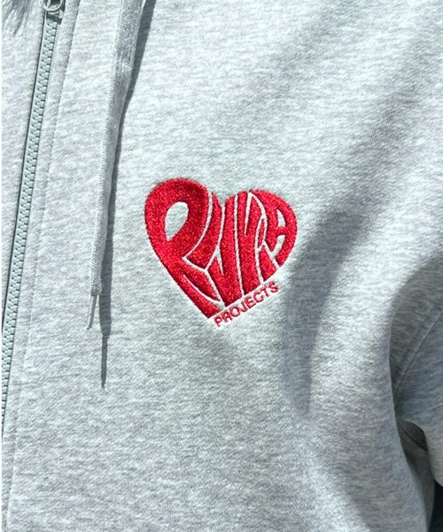 Rivvia PROJECTS（リヴィアプロジェクツ）の「【Rivvia PROJECTS】RV HEART ZIP HOODIE（パーカー・メンズ・グレー系1/ブラック×ホワイト/グレー系2・LARGE/MEDIUM/X-LARGE）」の12枚目の写真