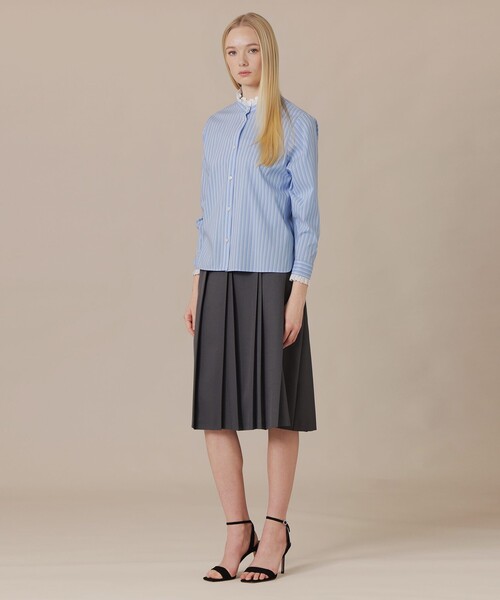 MACKINTOSH LONDON(マッキントッシュ ロンドン)の「コットンナイロンストレッチレースフリルブラウス(シャツ/ブラウス・レディース・オフホワイト/ブルー・38/40)」の4枚目の写真