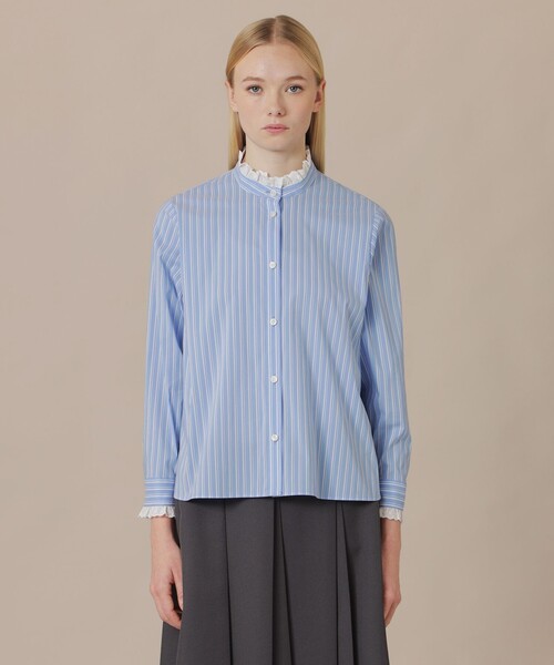 MACKINTOSH LONDON(マッキントッシュ ロンドン)の「コットンナイロンストレッチレースフリルブラウス(シャツ/ブラウス・レディース・オフホワイト/ブルー・38/40)」の5枚目の写真