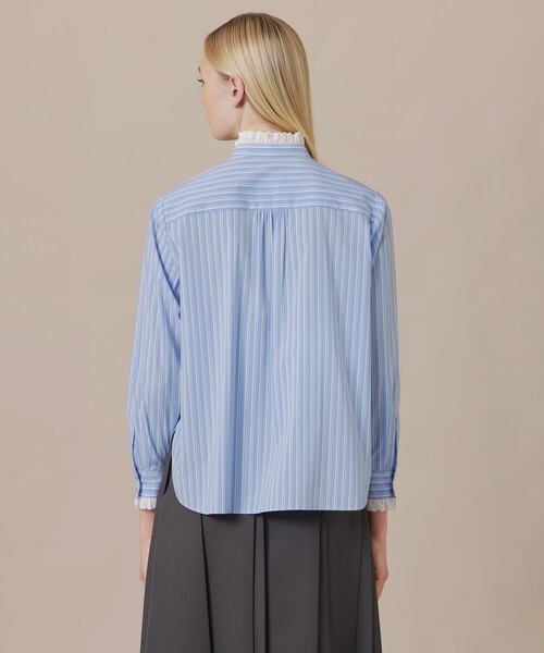 MACKINTOSH LONDON(マッキントッシュ ロンドン)の「コットンナイロンストレッチレースフリルブラウス(シャツ/ブラウス・レディース・オフホワイト/ブルー・38/40)」の7枚目の写真