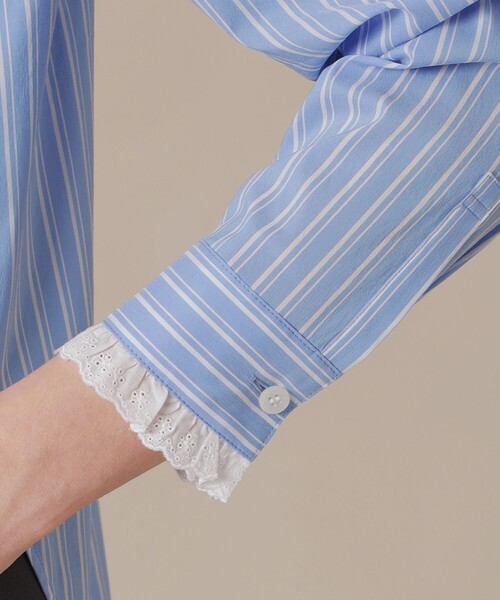 MACKINTOSH LONDON(マッキントッシュ ロンドン)の「コットンナイロンストレッチレースフリルブラウス(シャツ/ブラウス・レディース・オフホワイト/ブルー・38/40)」の9枚目の写真