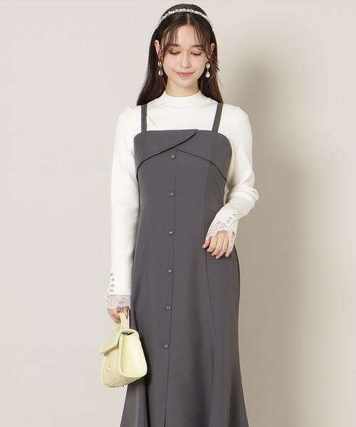 WILLSELECTION(ウィルセレクション)の「フロントスリットマーメイドワンピース(ワンピース・レディース・ベージュ/チャコールグレー/ミント・FREE)」の2枚目の写真