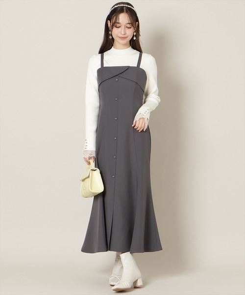 WILLSELECTION(ウィルセレクション)の「フロントスリットマーメイドワンピース(ワンピース・レディース・ベージュ/チャコールグレー/ミント・FREE)」の4枚目の写真