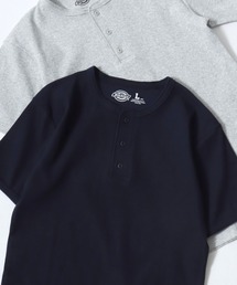 Dickies/ディッキーズ タイトフィット デイリー テレコリブ 無地 ロゴ ワンポイント刺繍 ヘンリーネック 半袖Tシャツ/レディース メンズ