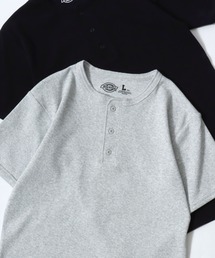 Dickies/ディッキーズ タイトフィット デイリー テレコリブ 無地 ロゴ ワンポイント刺繍 ヘンリーネック 半袖Tシャツ/レディース メンズ