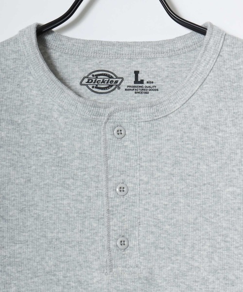 Dickies(ディッキーズ)の「Dickies/ディッキーズ タイトフィット デイリー テレコリブ 無地 ロゴ ワンポイント刺繍 ヘンリーネック 半袖Tシャツ/レディース メンズ(Tシャツ/カットソー・メンズ・ネイビー/ホワイト/グレー/ブラック・M/L/XL)」の14枚目の写真