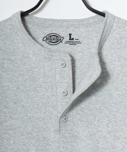 Dickies(ディッキーズ)の「Dickies/ディッキーズ タイトフィット デイリー テレコリブ 無地 ロゴ ワンポイント刺繍 ヘンリーネック 半袖Tシャツ/レディース メンズ(Tシャツ/カットソー・メンズ・ネイビー/ホワイト/グレー/ブラック・M/L/XL)」の15枚目の写真